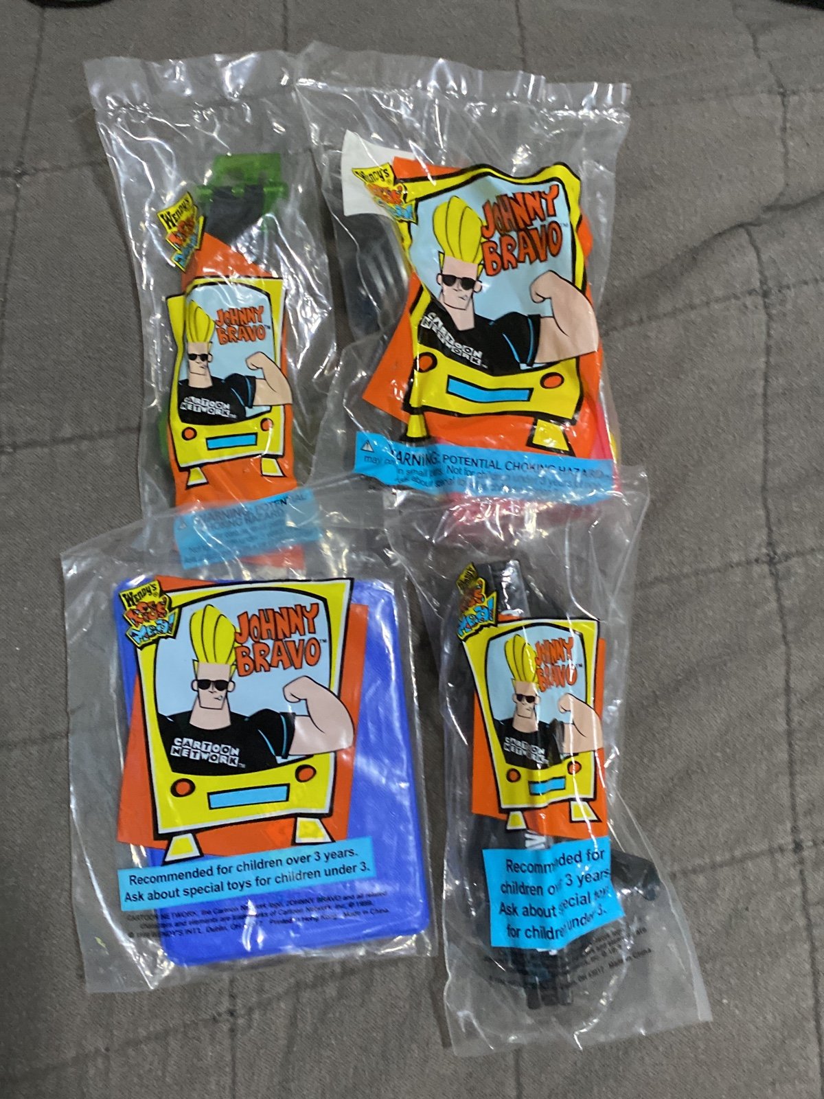 Vintage 1999 Johnny Bravo toys From Wendys, Lot of (4)