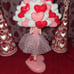 Valentines Ballerina Lady with Bouquet of Heart Balloons