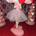 Valentines Ballerina Lady with Bouquet of Heart Balloons