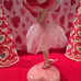 Valentines Ballerina Lady with Bouquet of Heart Balloons