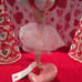 Valentines Ballerina Lady with Bouquet of Heart Balloons