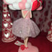 Valentines Ballerina Lady with Bouquet of Heart Balloons