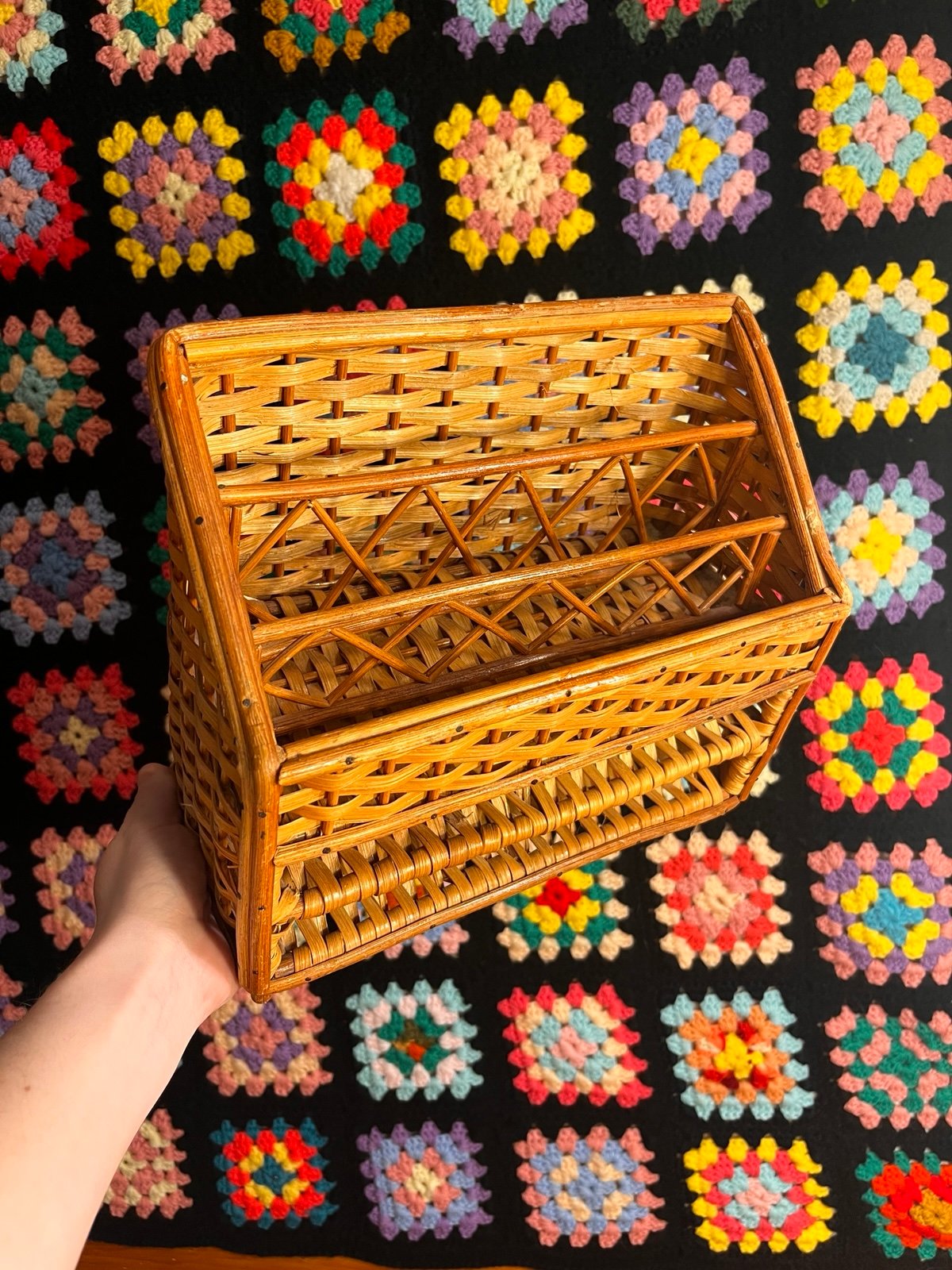 Rattan Desk Organizer