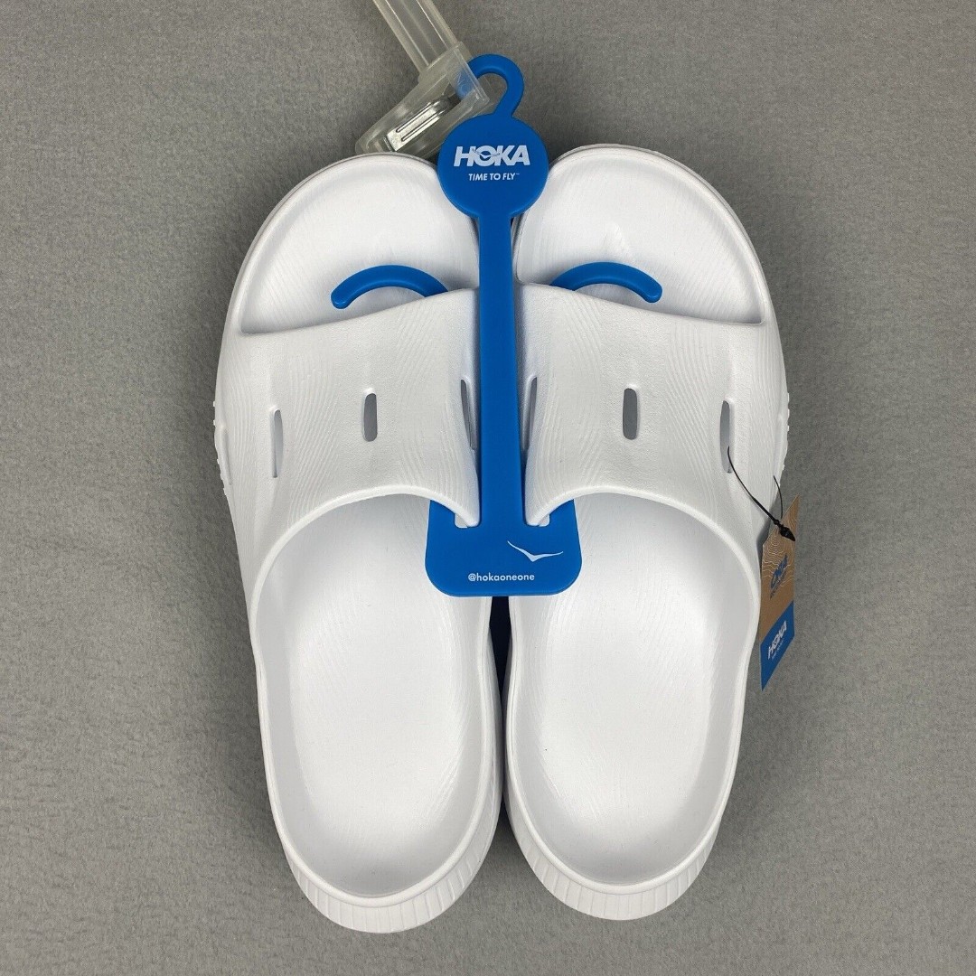 Hoka Unisex Ora Recovery Slide 3 Sandals White 1135061 Mens Size 13 Womens 15