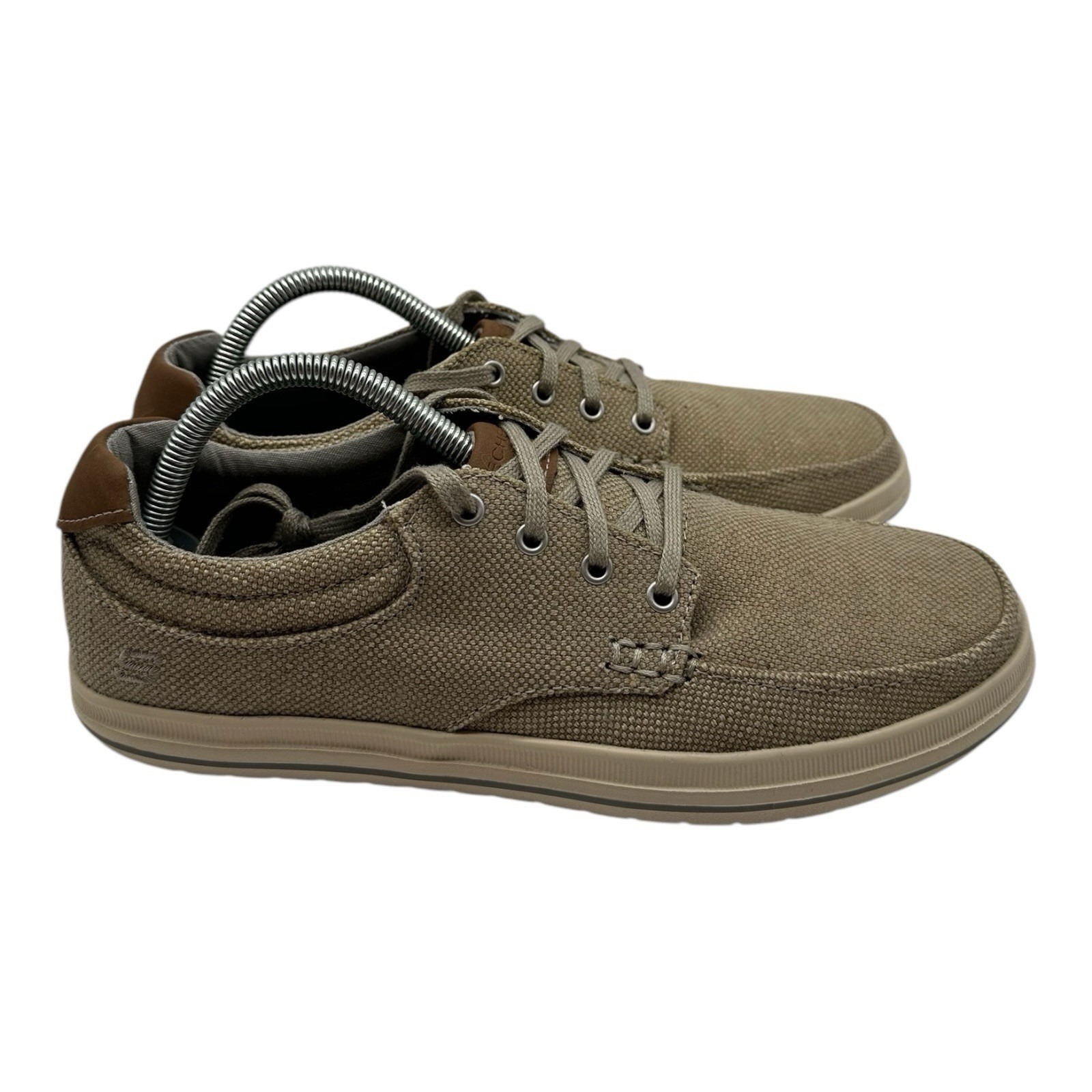 Skechers Define Soden Shoes Mens 8.5 Khaki Tan Lightweight Lace Up Sneaker 64400