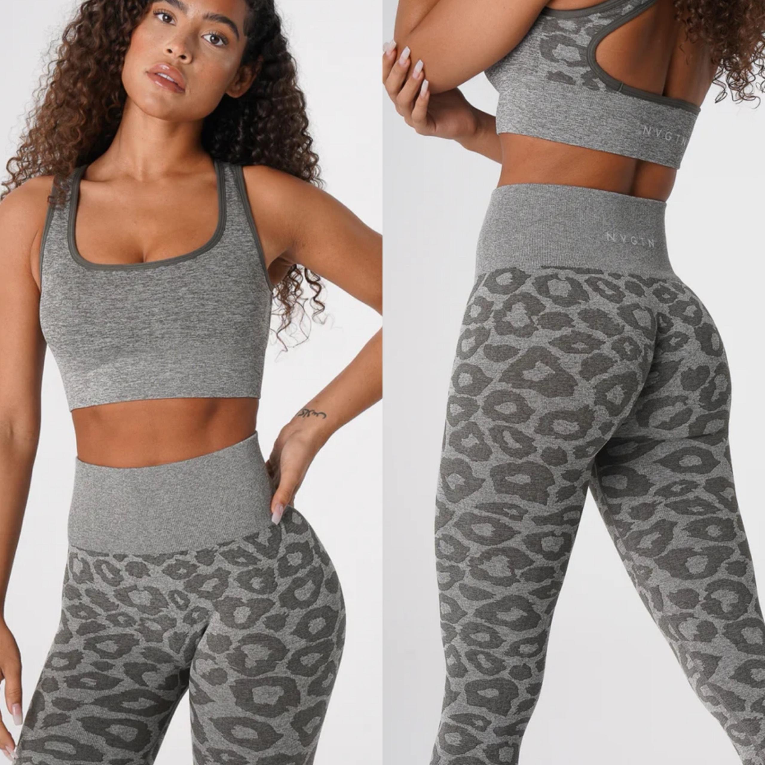 NVGTN Seamless Leopard Leggings•Sports Bra Small NEW NWT