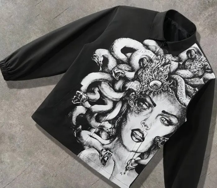 Medusa Full Face Windbreaker Jacket sz XXL