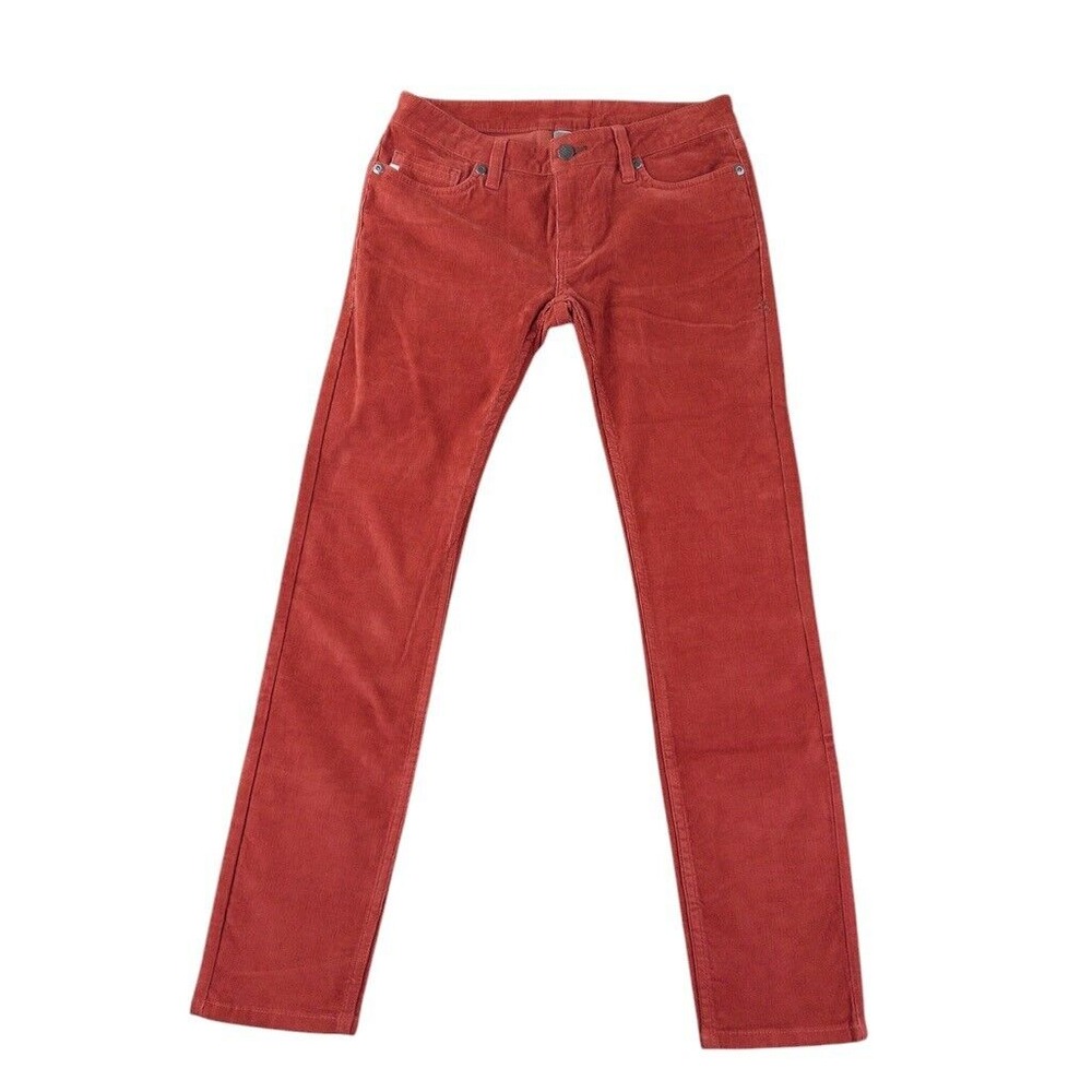 Stio Corduroy Pants Womens 6 Red Straight Leg Stretch Rivet Slim Low Rise