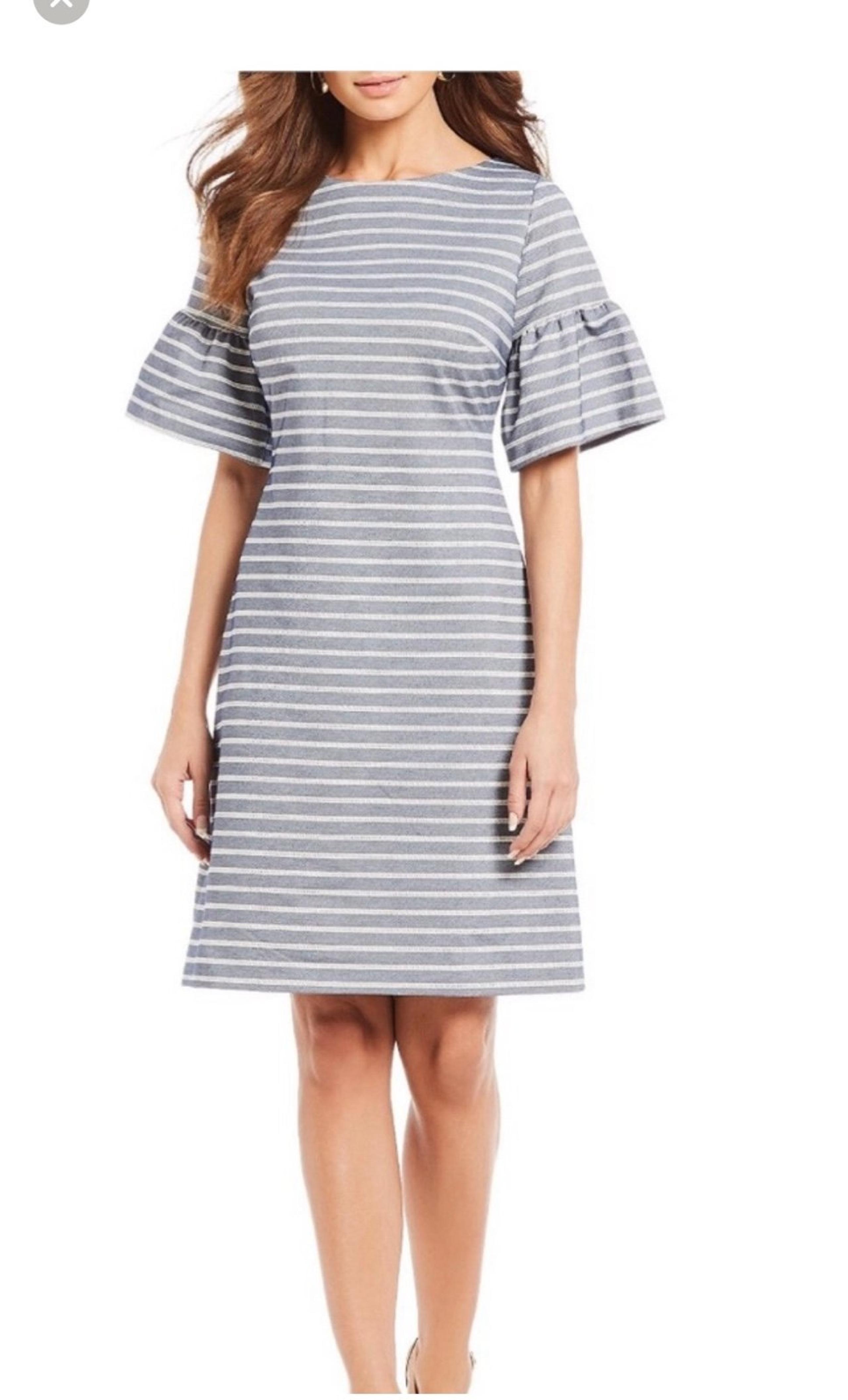 Ivanka Trump Stripe Knit Shift Dress
