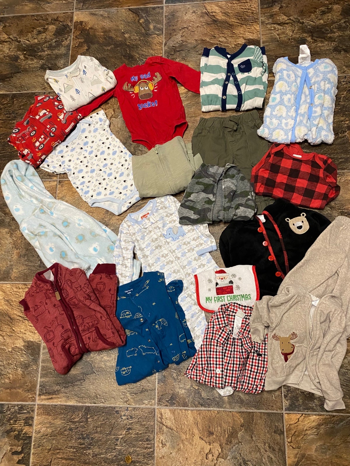 Little Boys Lot Of 6-9 Months Long Sleeve Outfits Winter Lot