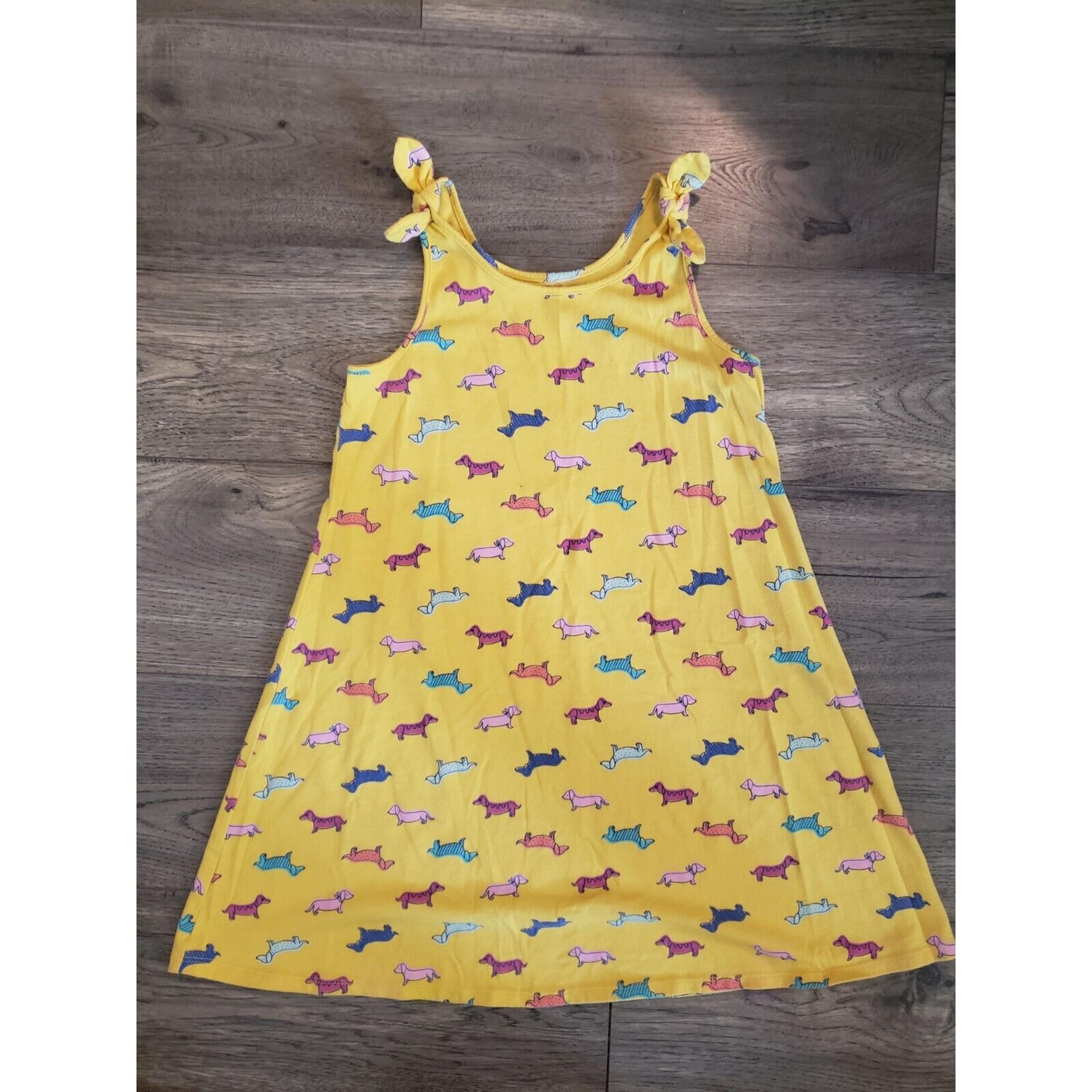 Yellow Sun Dress Girls Sleeveless Kids Large 10-12 Pink Blue Purple Dogs Golden
