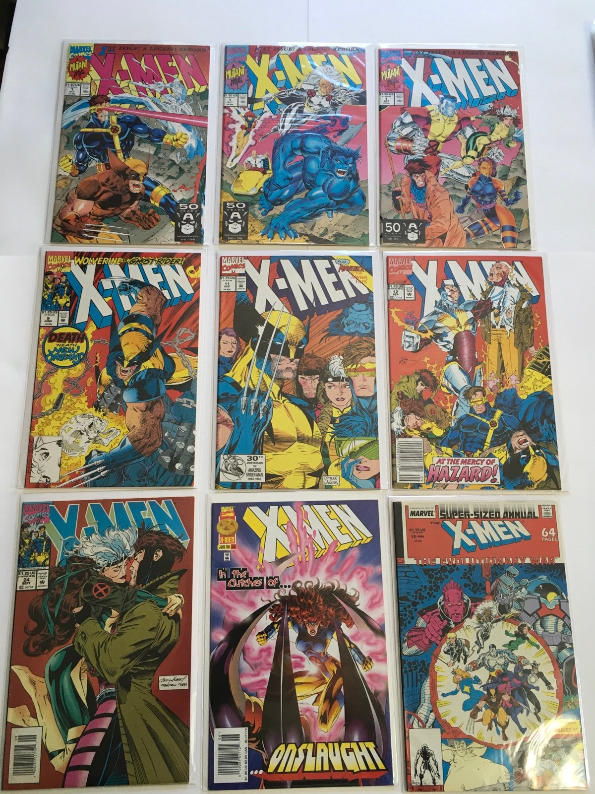 Marvel Comic Lot X-Men Comics #1, 1, 1, 9, 11, 12, 24, 53, Annual 12