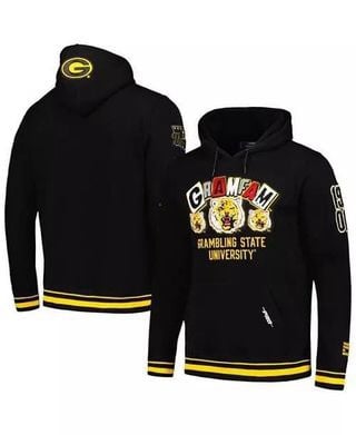 Pro Standard Men's Black Grambling Tigers Homecoming Ribbed Fleece Pullover Hood
