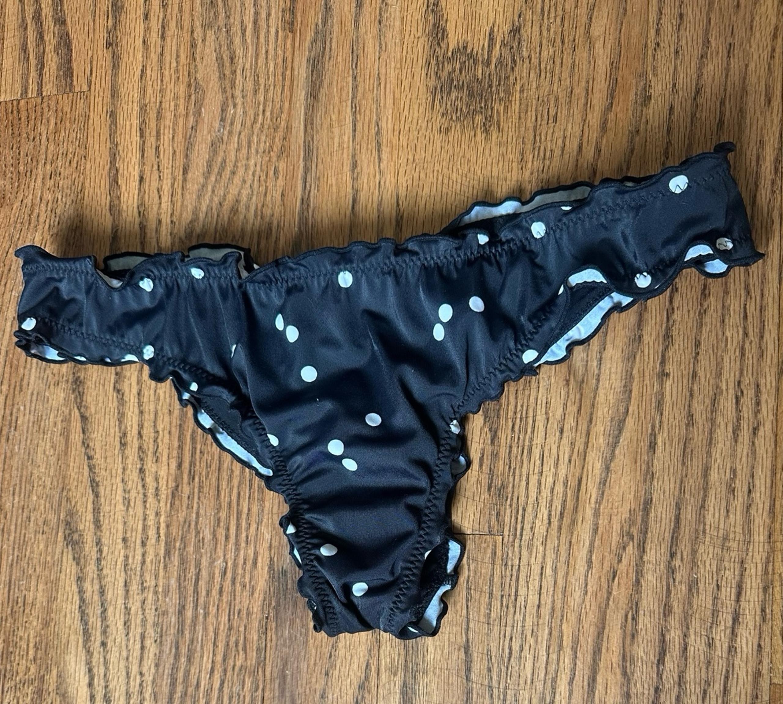 LA HEARTS SWIM SUIT BOTTOMS BIKINI BLACK WITH POLKADOTS NWOT