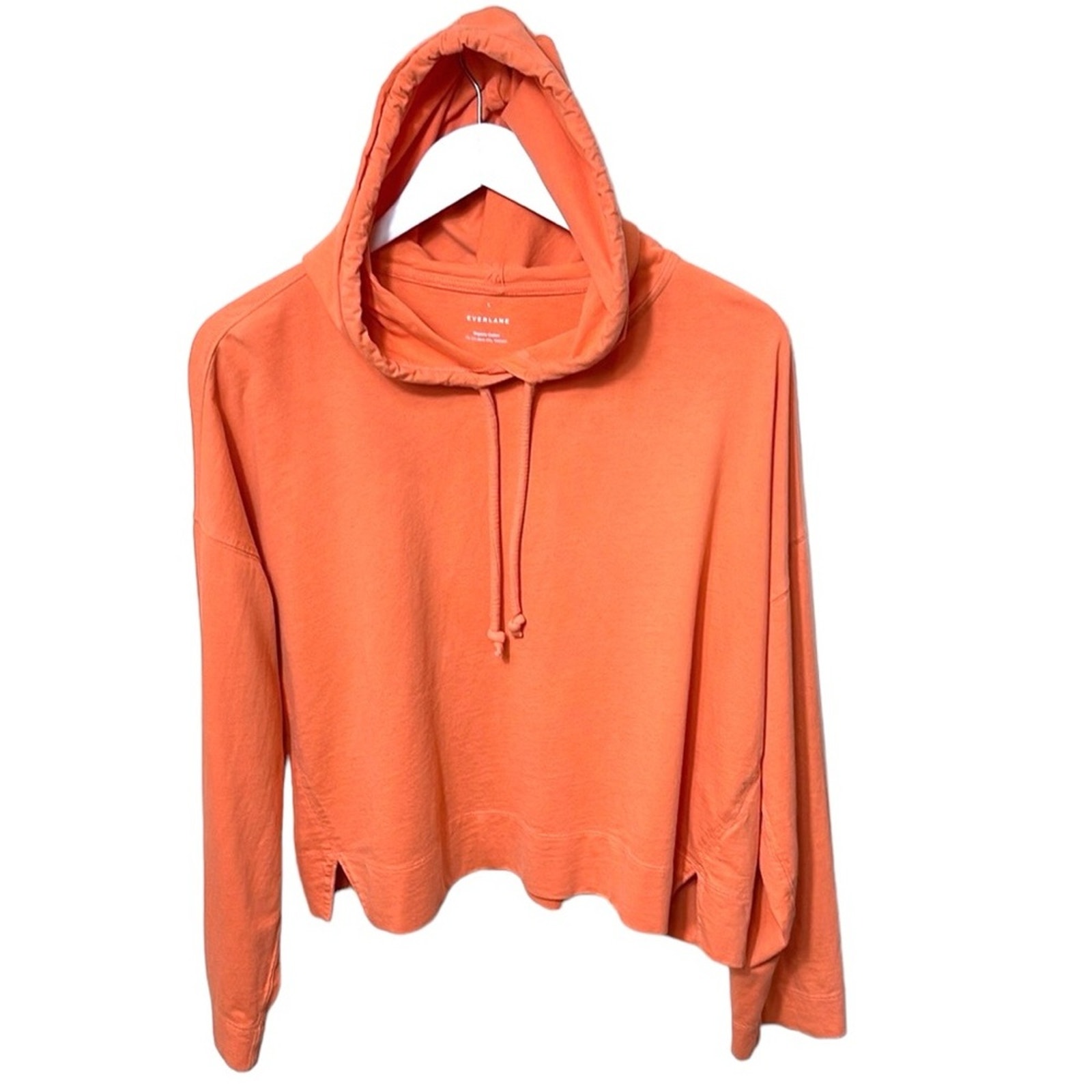 Everlane Cropped Hoodie Organic Cotton Orange SZ L