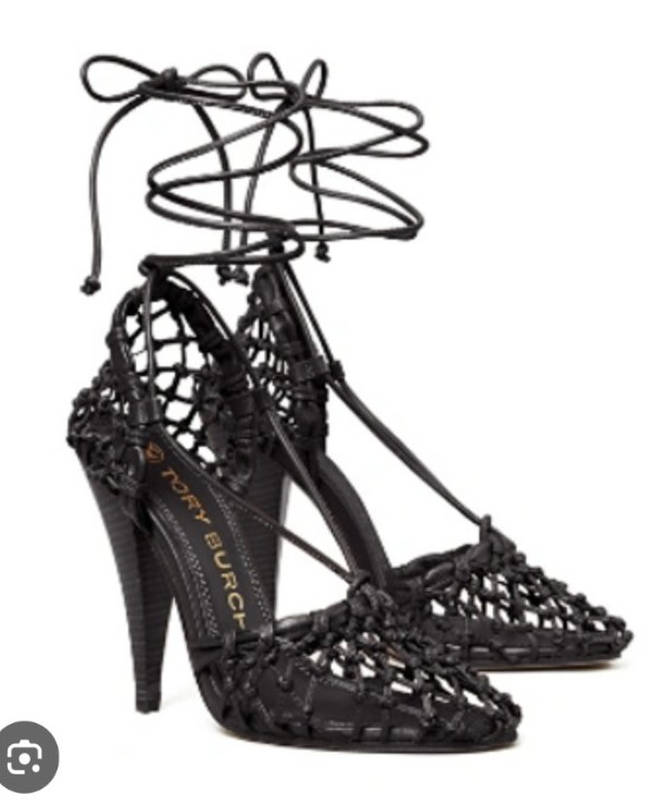 Tory Burch Helena Mesh 110mm Lace Pump Size 10.5