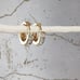 White Zircon (April) Channel Set 14K Yellow Gold Huggie Hoop Earrings, NWT