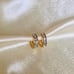 White Zircon (April) Channel Set 14K Yellow Gold Huggie Hoop Earrings, NWT