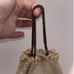 Vintage Art Deco Flapper White Beaded Fringe Draw String Bag Purse Silk Lining