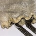 Vintage Art Deco Flapper White Beaded Fringe Draw String Bag Purse Silk Lining