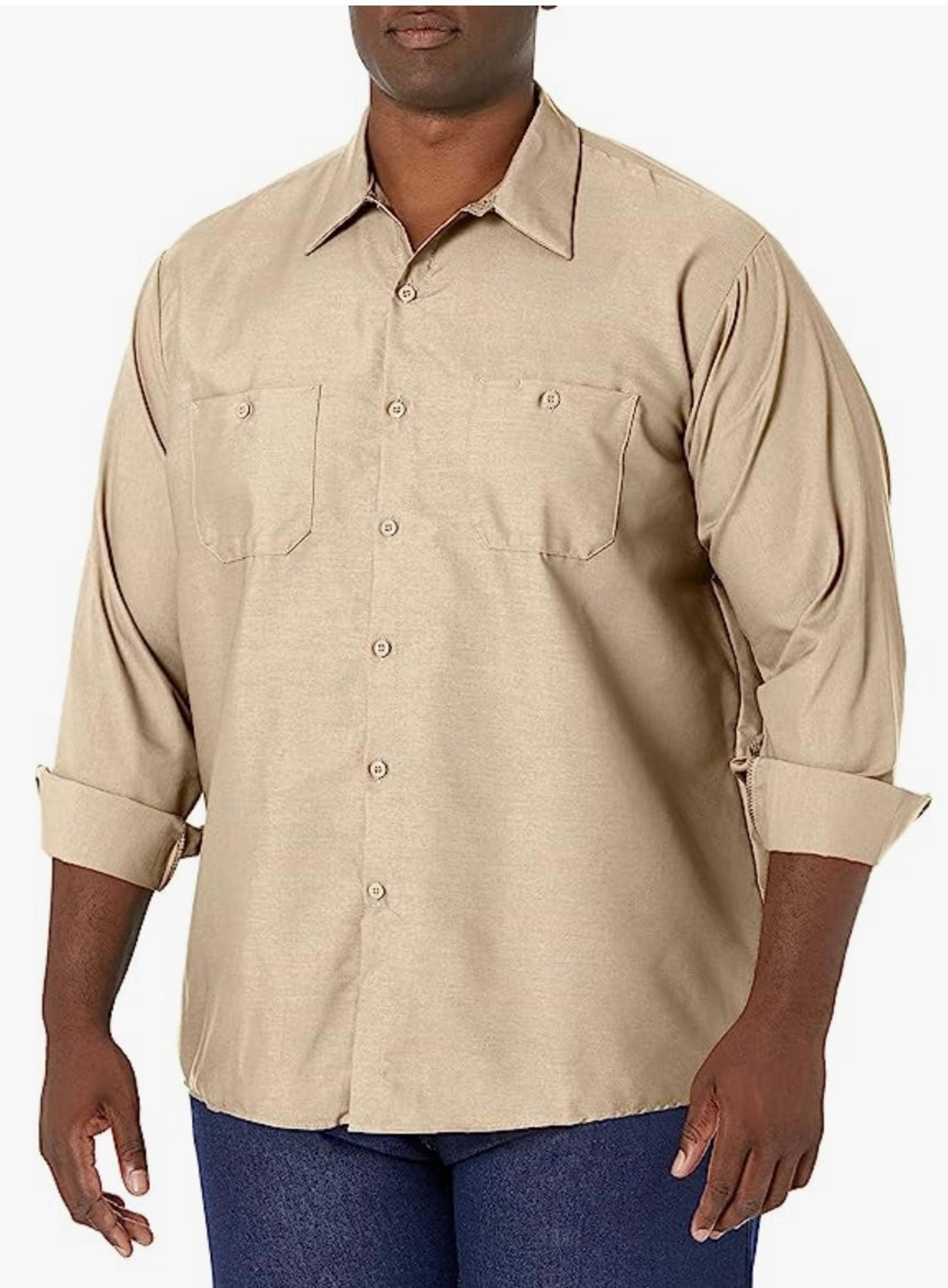 Red Kap Men's Industrial Long Sleeve Work Shirt, Large