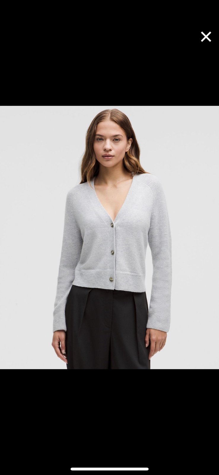 Lululemon Cashmere Slim-Fit Cardigan Heathered Grey
