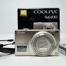Nikon COOLPIX S6100 16.0MP Compact Digital Camera Touchscreen - Silver