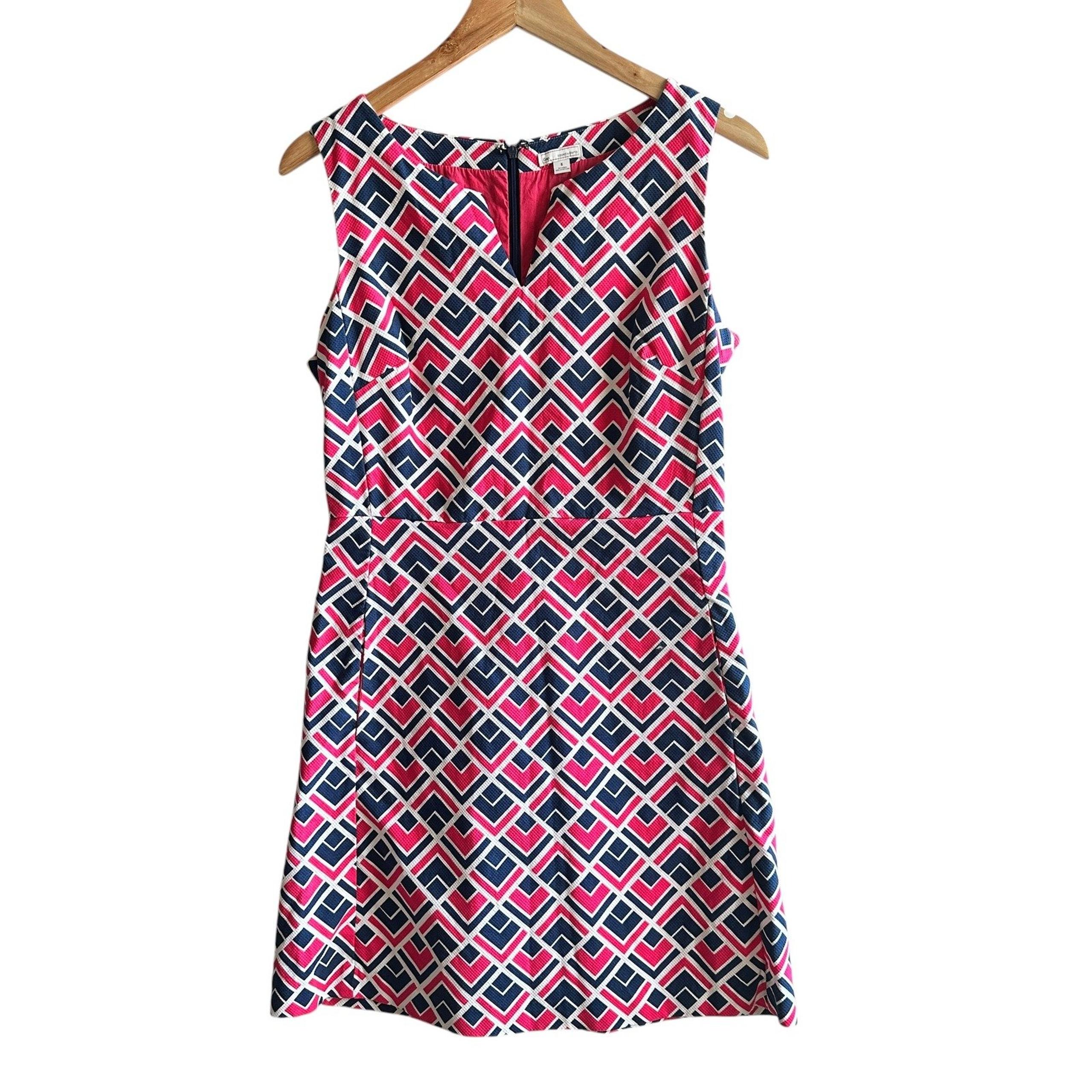 Gap Sheath Dress Marcy Dobby Geometric Print Dress Career Casual A Line Size 6