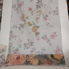 Burlington vintage standard pillowcases with tapestry trim gray color flowers