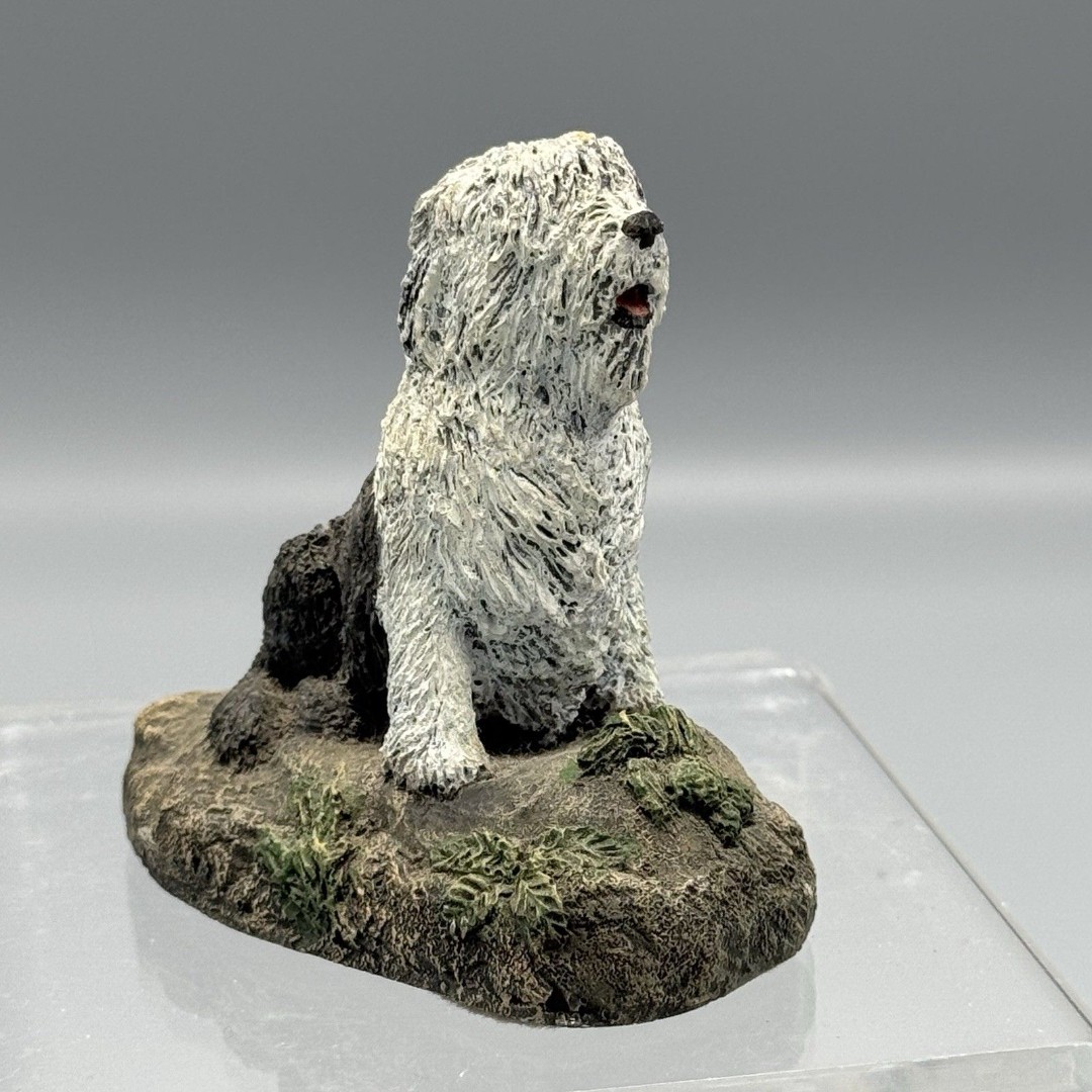 Vtg Old English Sheepdog Figurine Kennel Collection Marsha Richardson 1979 USA