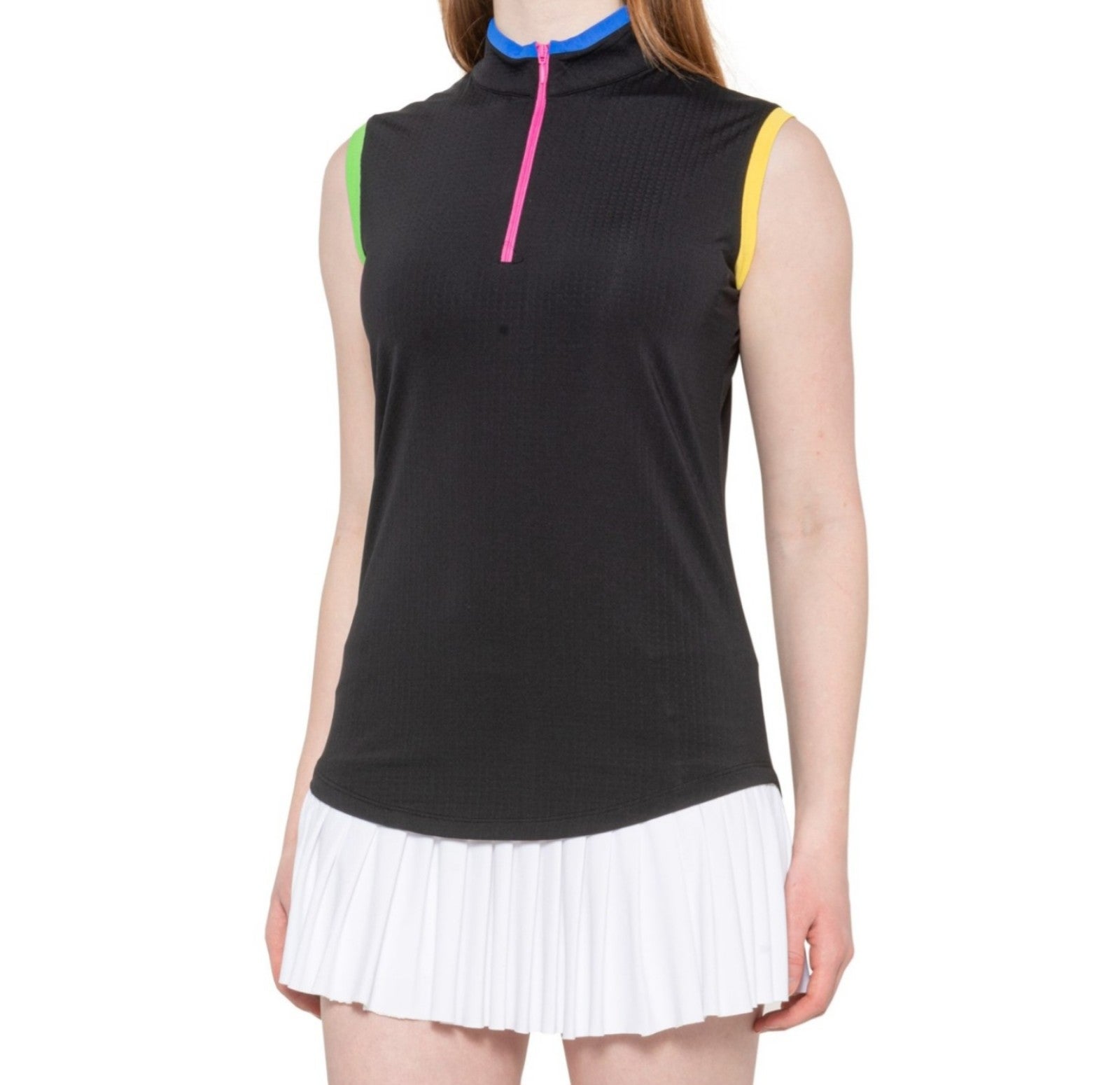 G LIFESTYLE GOLF BY GOTTEX Color-Block Mock Neck Shirt - UPF 50+, 69 value.