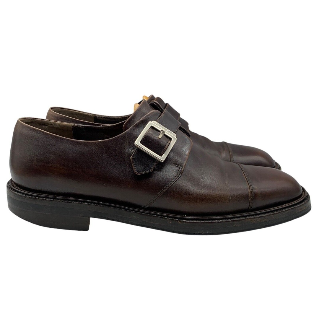 Salvatore Ferragamo Monk Strap Leather Loafers Dress Shoes Cap Toe Sz 10 D. #6