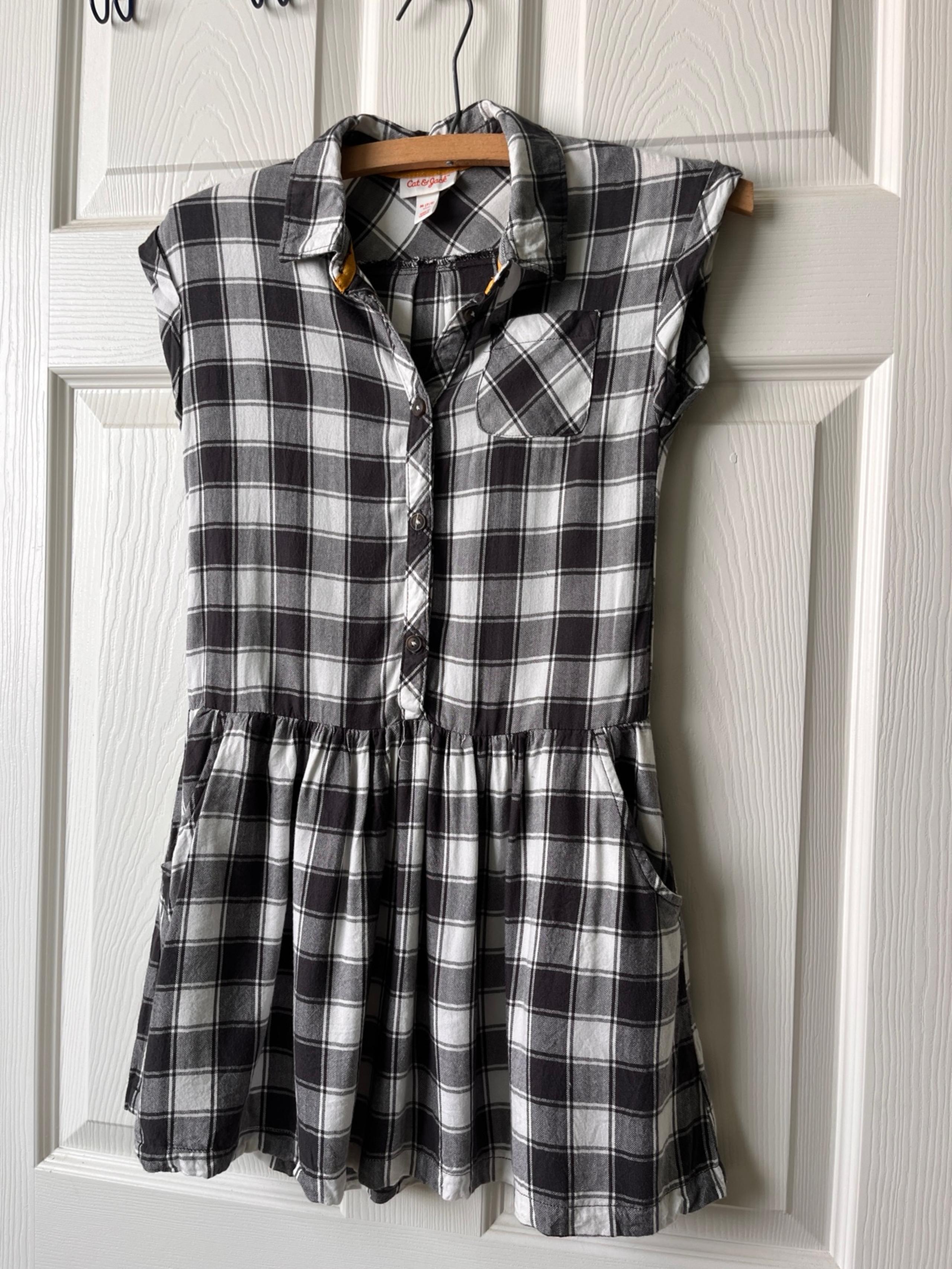 SOFT Girls M 7/8 Plaid Dress Cat & Jack