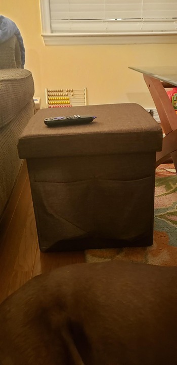 Lavish Home Foldable Storage Cube Ottoman with Pockets