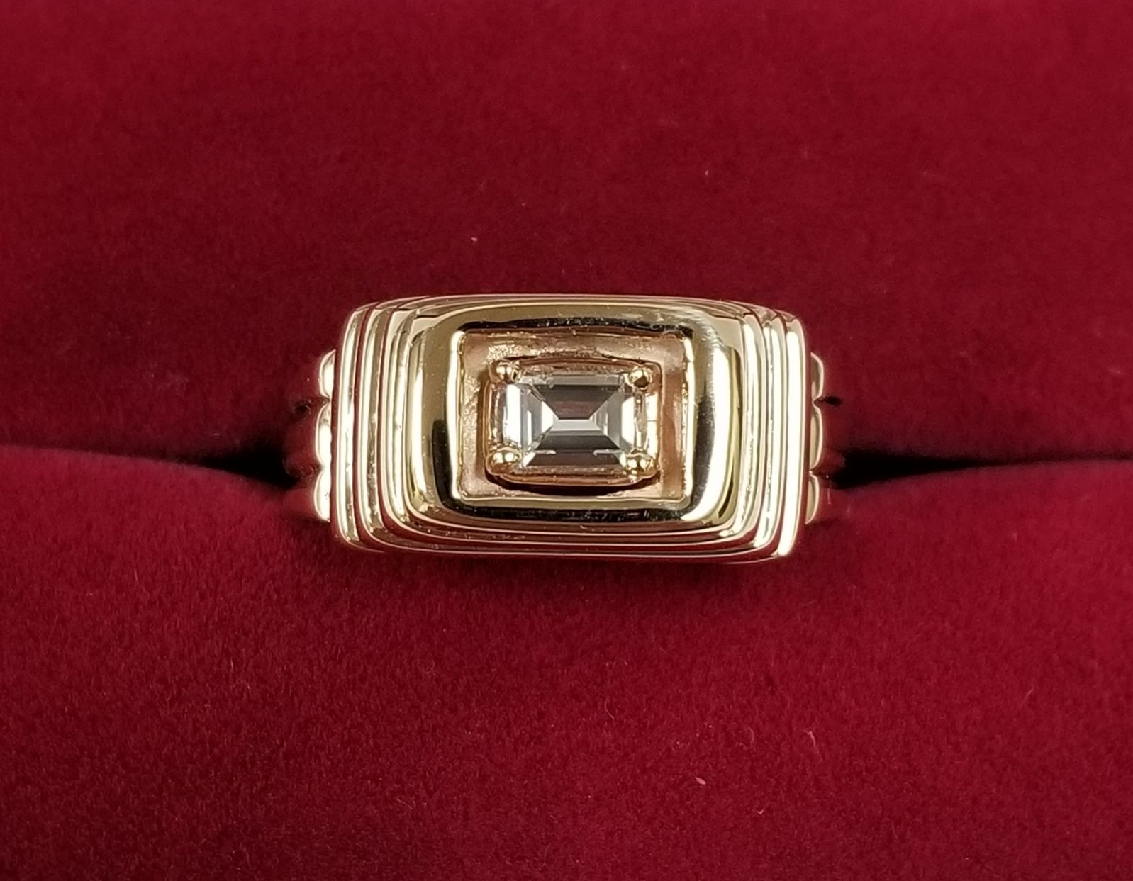 14k Gold Emerald Cut Diamond Ring