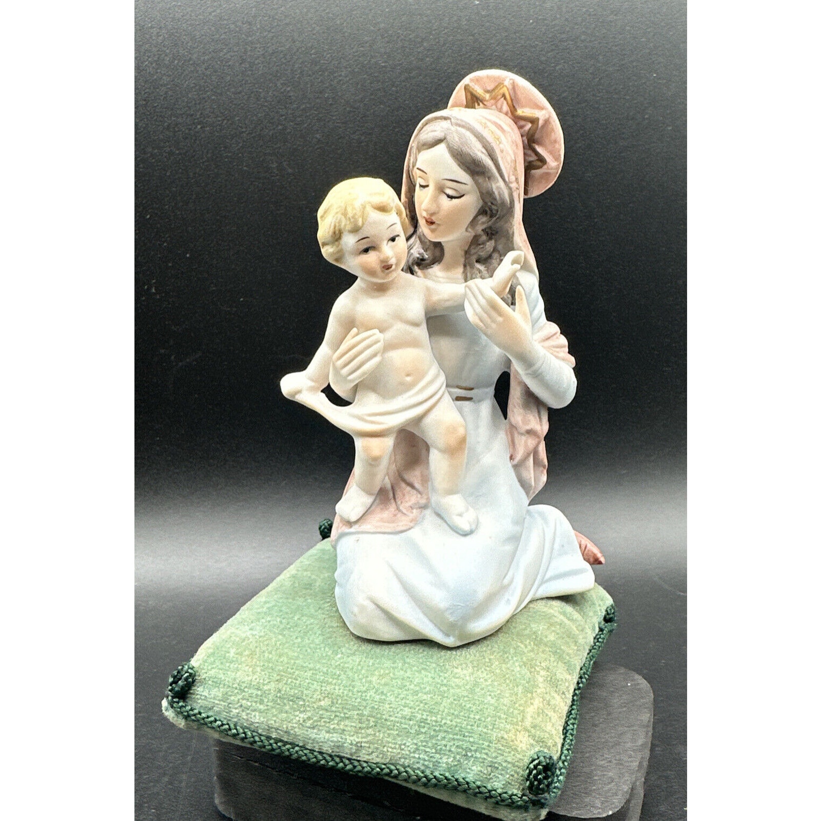 Rare Vintage Ardalt Japan Lenwile China Figurine-Madonna & Child on Cushion -7O