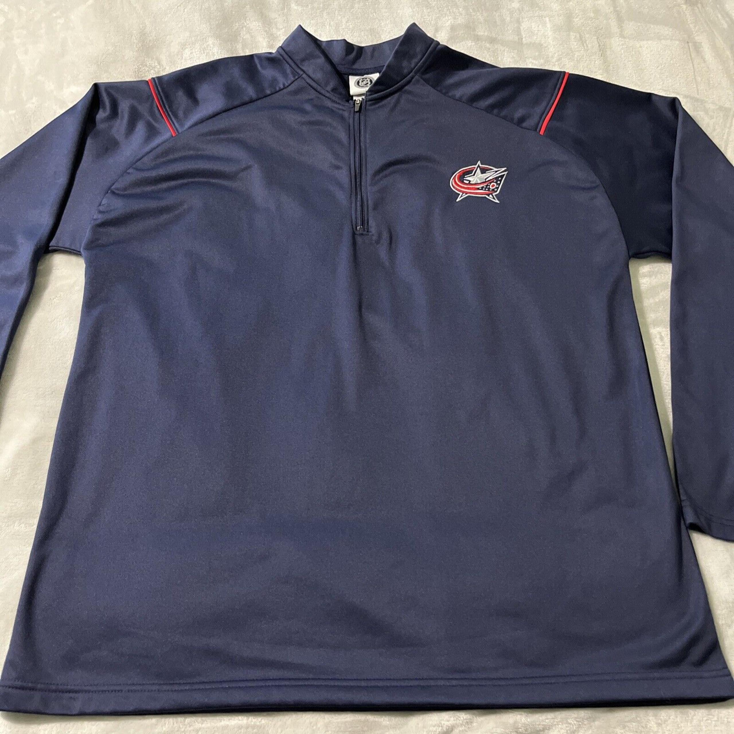 Columbus Blue Jackets Quarter-Zip Jacket - Navy With Logo Official NHL 2XL