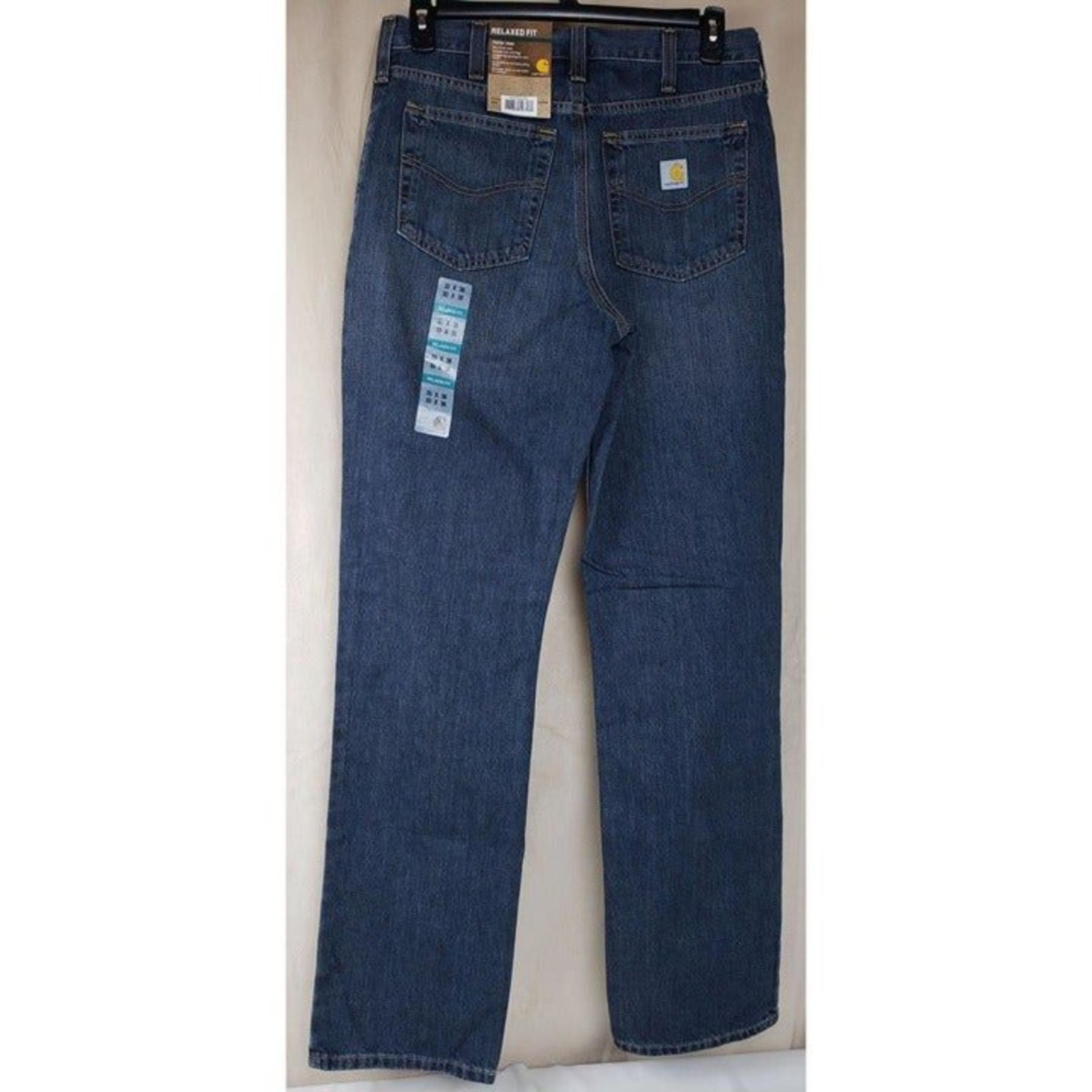 Carhartt Men's 33x36 Holter Jean Relaxed Fit Bed Rock Denim 101483 968