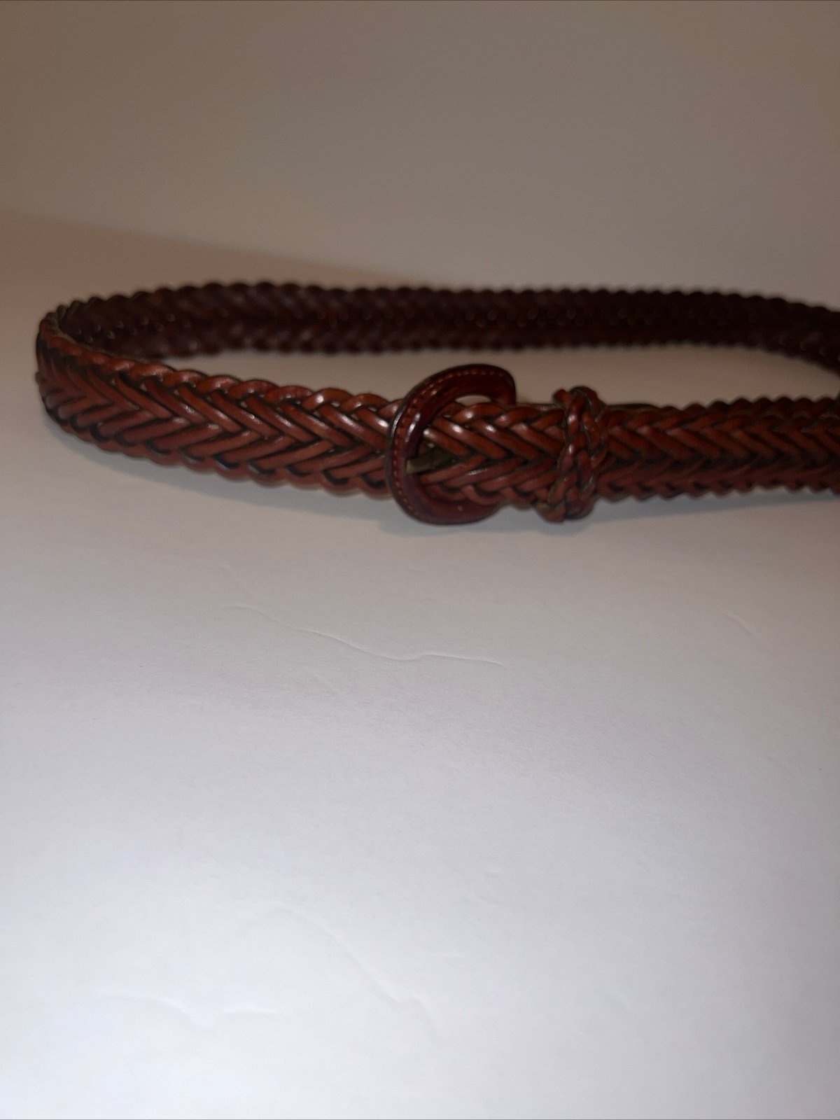 Belt Leather Belt 32 Waist Caramel Brown Braided Leather Made In Turkey