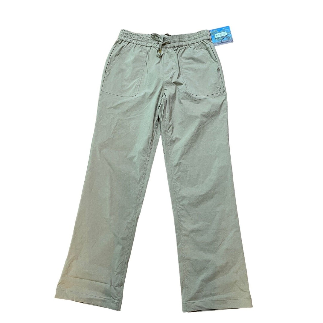 Coolibar Womens Hiking Pants Size M Beige Khaki Nylon UPF 50 Sun Protection NEW