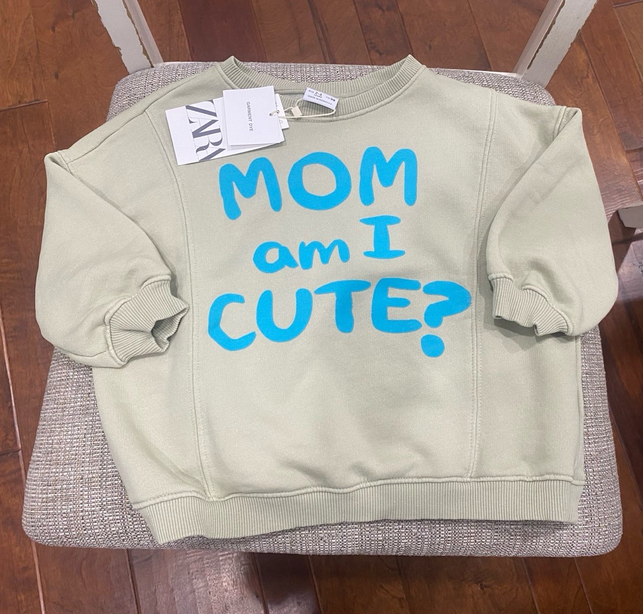 New Zara text print boy or girl sweatshirt