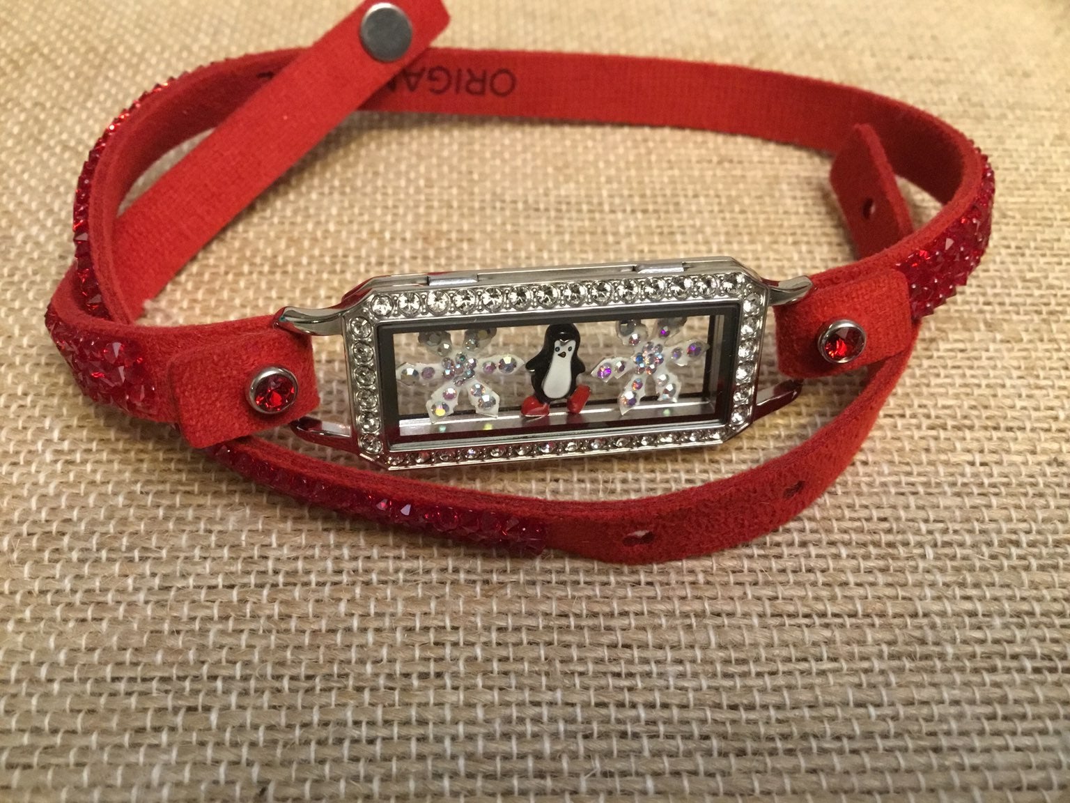 Red wrap swaroski crystals bracelet
