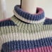VTG Purple Mountain Striped Wool Blend Sweater Sz L