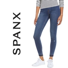 NWT, SPANX, Distressed Denim Legging Skinny Released Hem Ankle Jeans, Blue