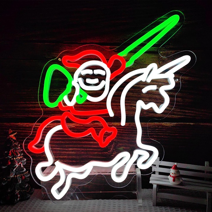 Christmas Neon Sign Dimmable Santa Neon Sign for Wall Decor