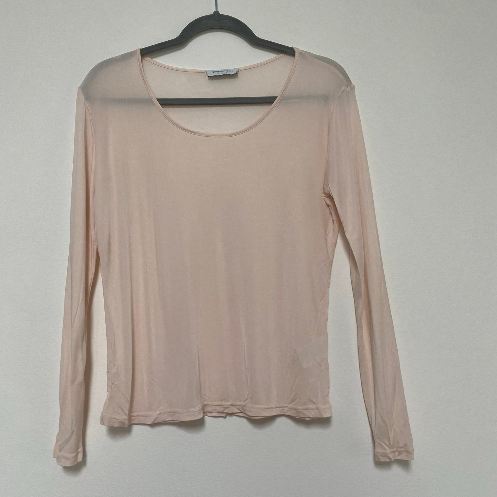 Grenasasilk Silk Long Tee Sleep Top Light Pink Medium