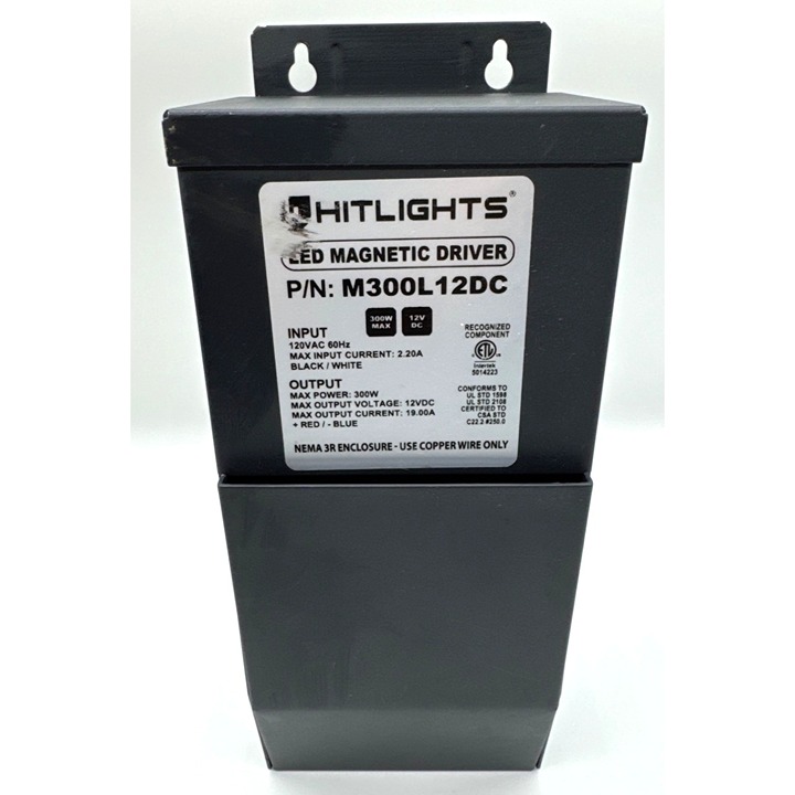 HitLights 300 Watt Dimmable LED Magnetic Driver P/N M300L12DC