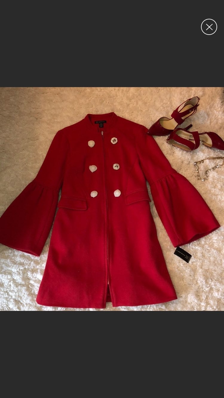 Beautiful INC Coat w/ Rhinestone Buttons