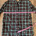 Burberry Checks All Over Logo Button Up Collar Shirt- Black, Women’s Size 8