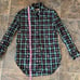 Burberry Checks All Over Logo Button Up Collar Shirt- Black, Women’s Size 8